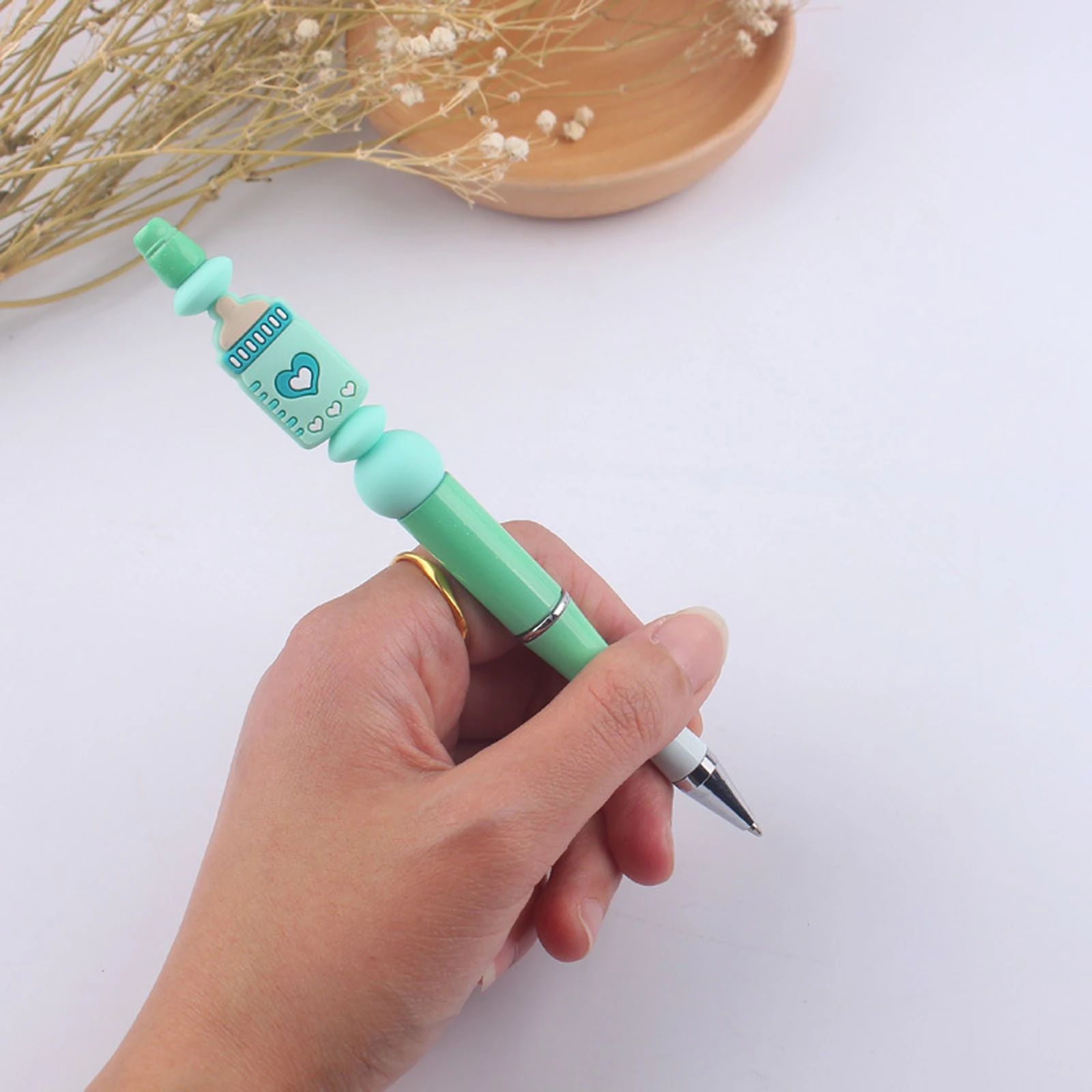 20Pcs Beadable Pens Kit Printable Women Girls DIY Ball Pen Bead Pens  Rollerball Pen for Exam Writing Drawing School Journaling - AliExpress
