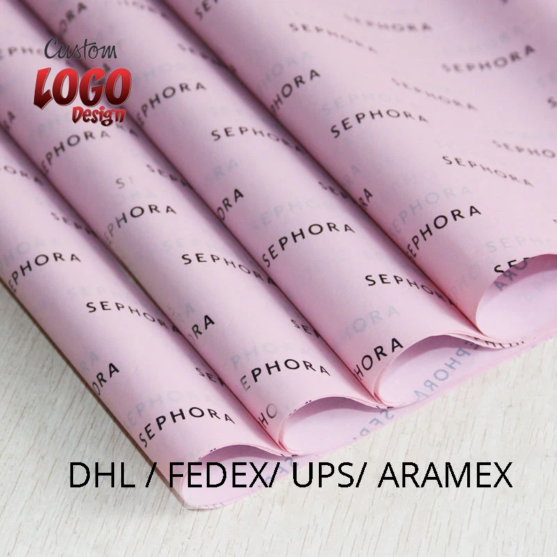

500 / 1000 Pcs custom printed logo pink gift tissue paper clothes shoes wrapping tissue packing wrapping / tissue paper
