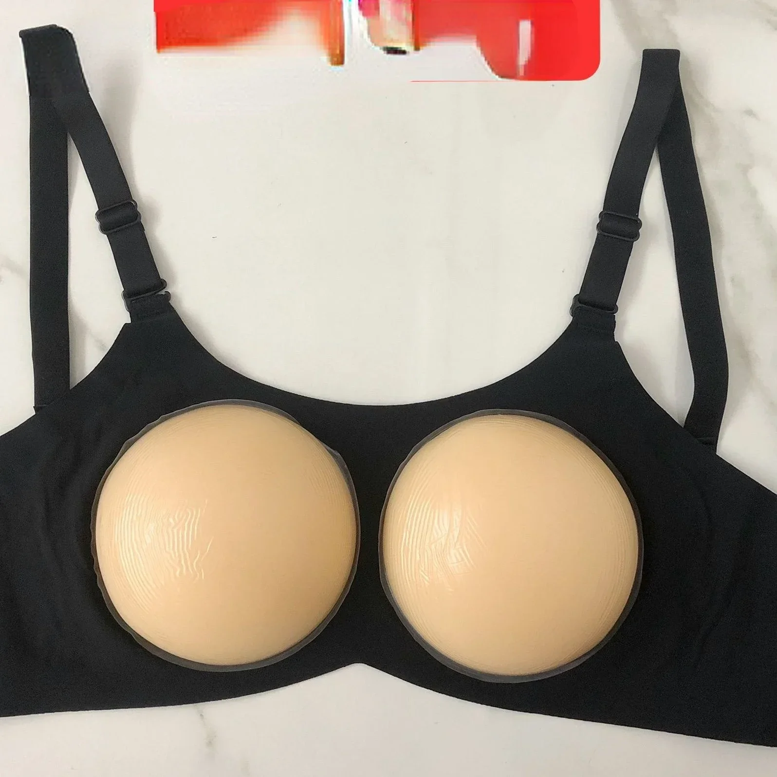 Woman Sexy Fake Chest Active Bra One-Piece Falsies Cosplay Gay Sissy Underwear Convertible Straps Plus Silicone Wire Free Pad