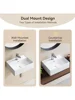 Wall Mount Bathroom Sink 17.7"x 12.2" Floating Vessel Sink Vanity Elegant White Ceramic Porcelain Modern White Rectangle Home 3