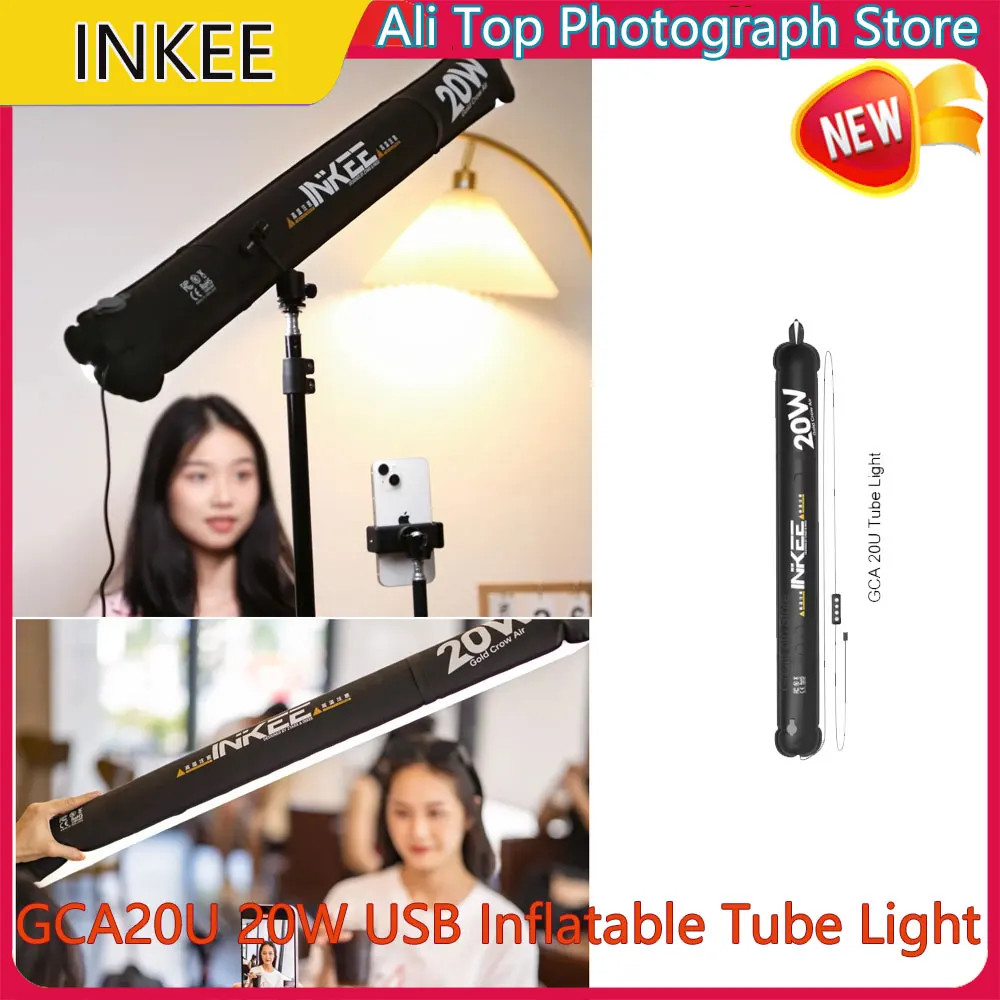 INKEE GCA20U 20W USB Inflatable Tube Light Magnetic Bi-color LED Light Stick Portable Outdoodr Photography Video Live Fill