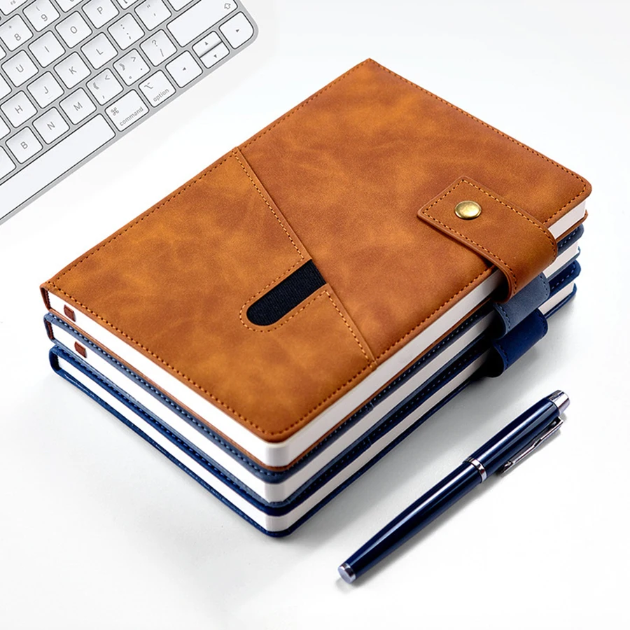 Premium Leather Journal - A5 Size, 200 Pages, with Elastic Pocket for Writing, Note-Taking, and Reflection