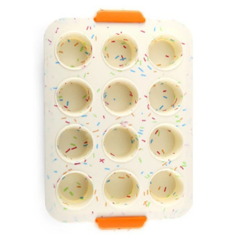 

Антипригарная форма для торта с 12 отверстиями, круглая плоская форма для маффинов, поднос для выпечки, форма для выпечки в домашних условиях