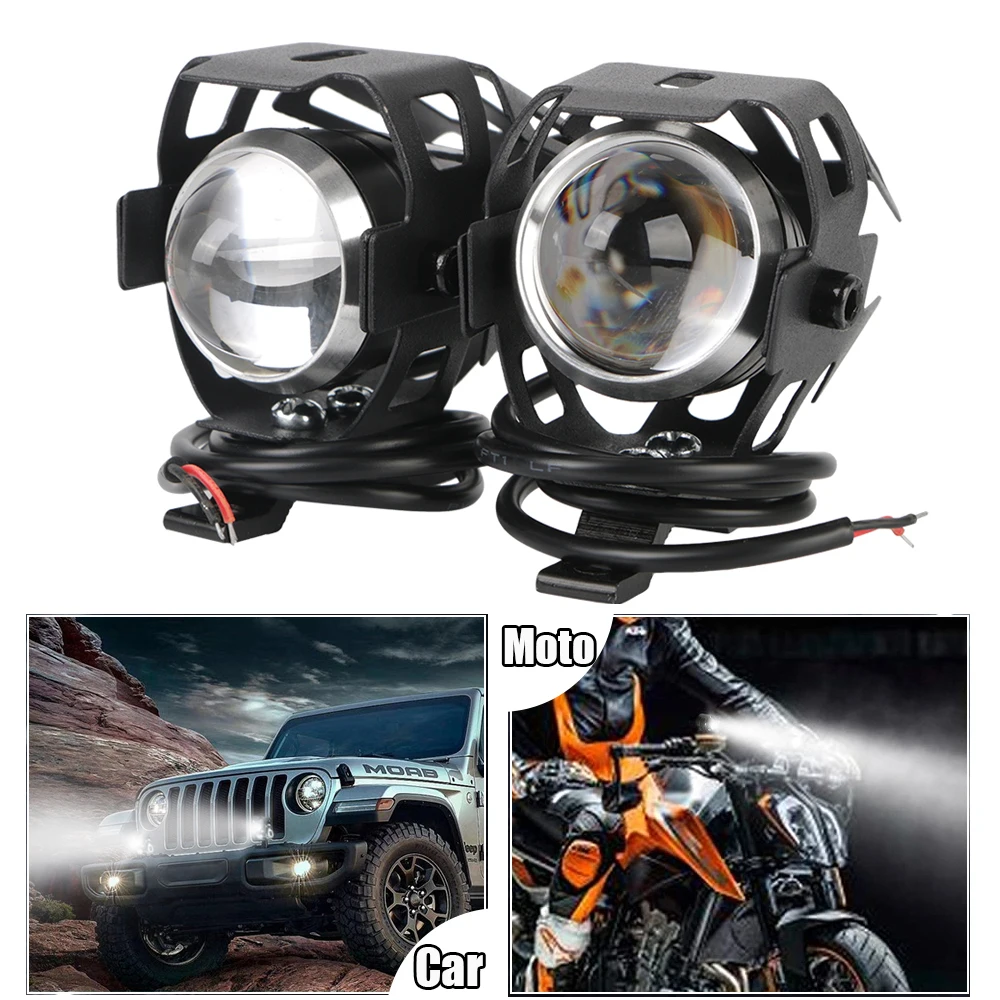 24V 12V Car Angel Eye Light Spotlight Fendinebbia Day Running Led Laser Lens Scooter Electric Bike Faro Accessori Moto