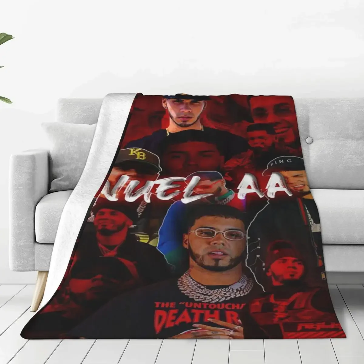 

Anuel AA Rapper Blankets Flannel All Season Multi-function Lightweight Thin Throw Blanket for Sofa Couch Bedding Throws