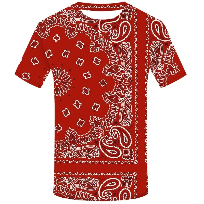 Red Bandana Fashion 3d Print T Shirt Men Hip Hop Streetwear Tshirt