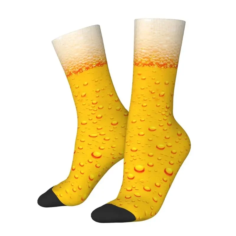 

Funny Beer Texture Mens Crew Socks Unisex Cute 3D Printing Dress Socks