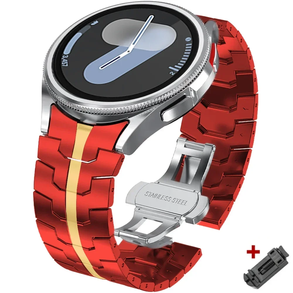Elegant Stainless Steel No-Gap Metal Watch Bracelet with Quick Release