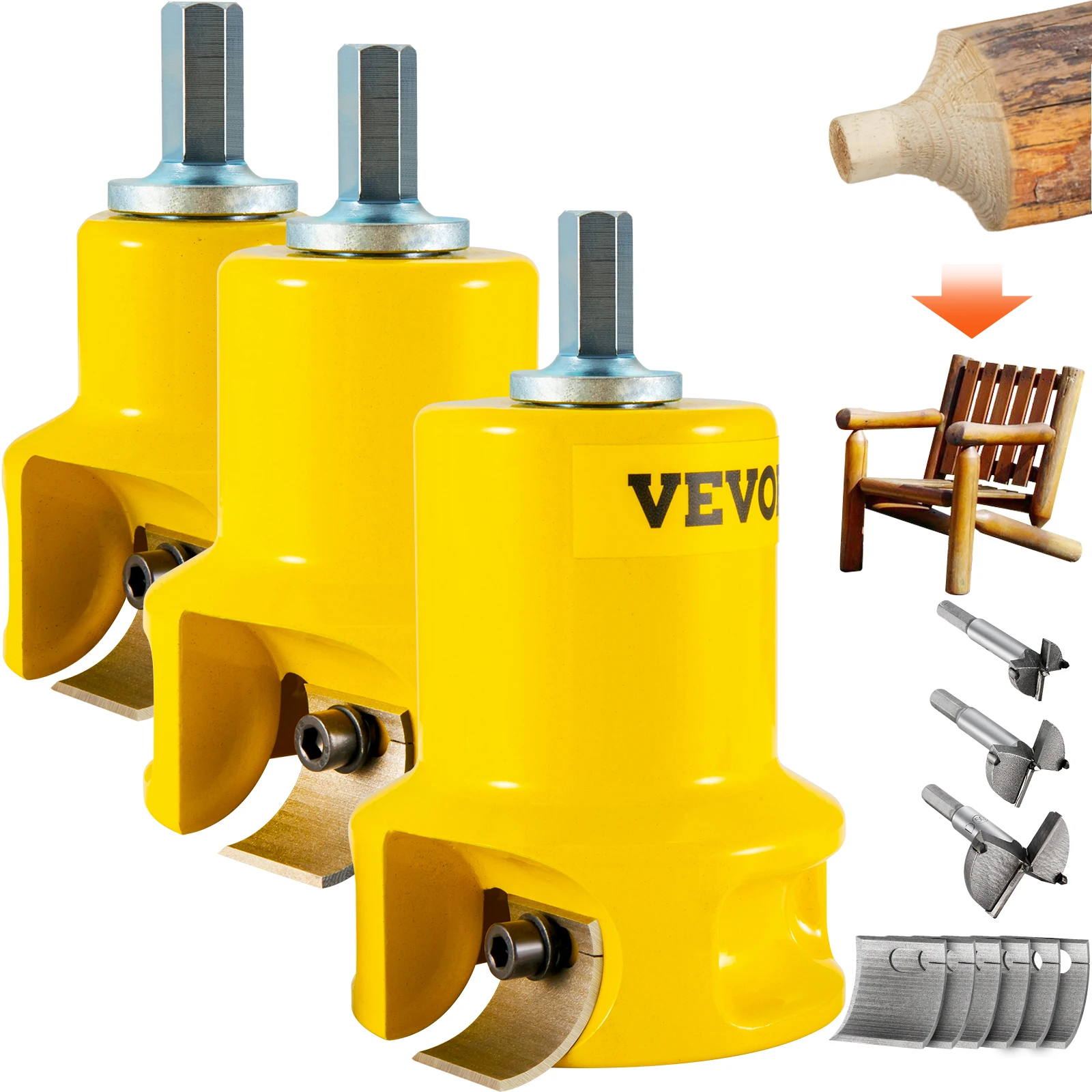 

VEVOR 4/6/8 шт. Набор для резки дерева Tenon 1/1.5/2in прямые/Изогнутые лезвия коммерческий деревообрабатывающий инструмент для проводной дрели