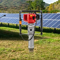 1900W Gasoline Pile Driver 52cc 2 Stroke Engine Post Driver Air Cooling Single-cylinder Petrol Garden Fencing Push Pile Tool 1