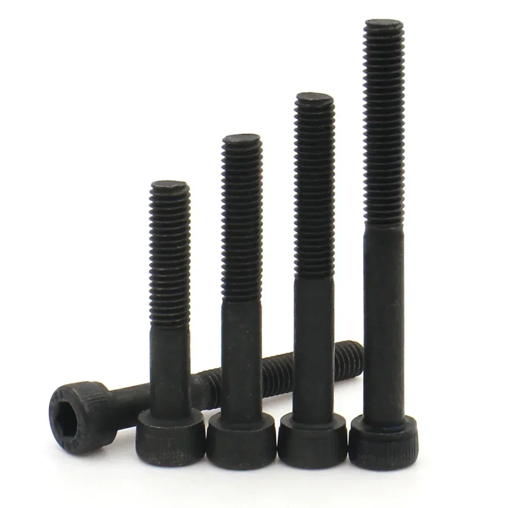 Carbon Steel Bolts Stainless Steel Screw M3 M4 M5 M6 M8 Grade 12.9 Carbon Steel Lengthened Long Allen Hexagon Hex Socket Cap Head Half Thread Screw Bolt L = 30-200mm