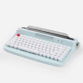 Bluetooth Wireless Typewriter Keyboard Universal Fashion Retro Round Keycap Notebook Tablet Keyboard for iPad Office Pc