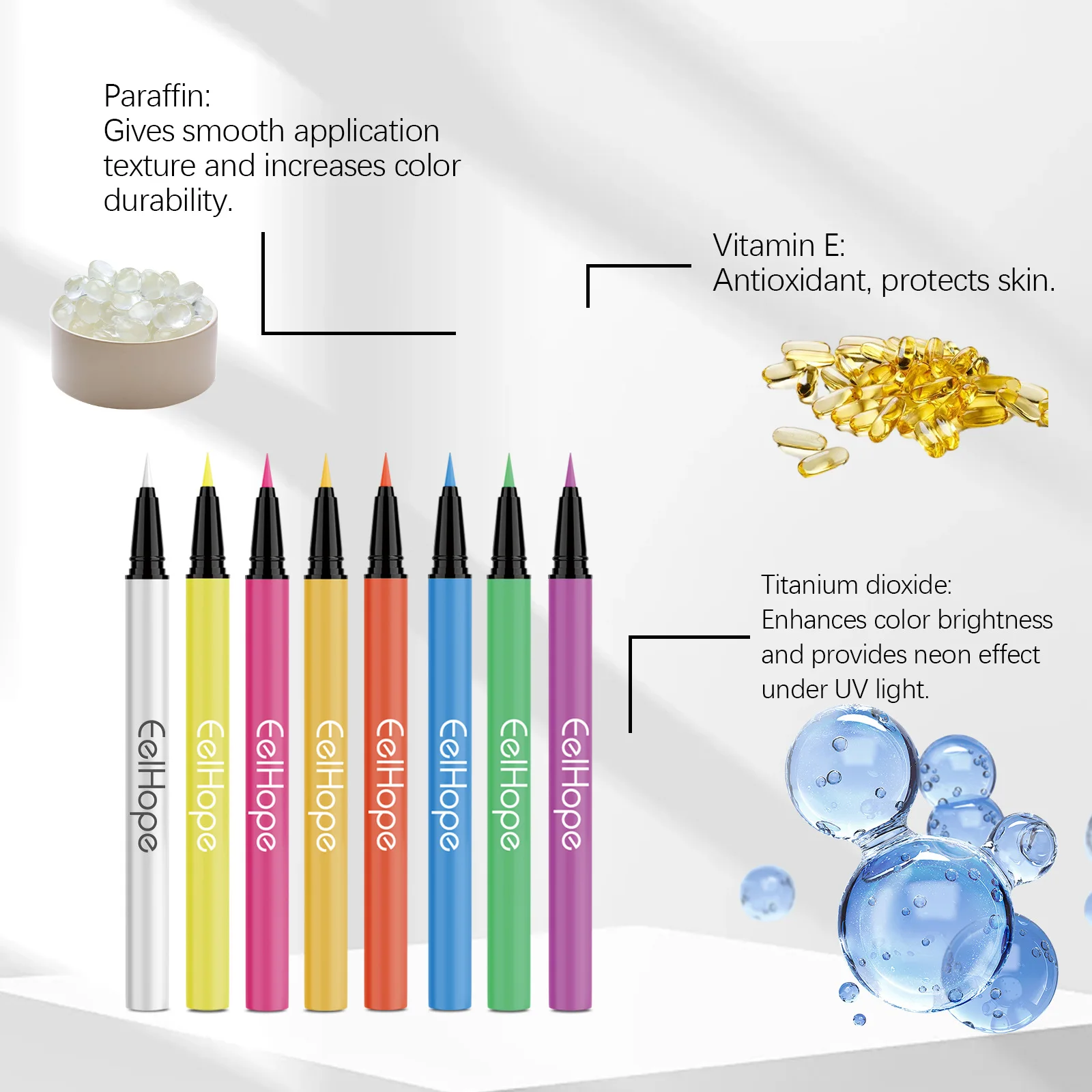 8 Color Uv Neon Liquid Eyeliner Waterproof Long-lasting Makeup_voghion.com