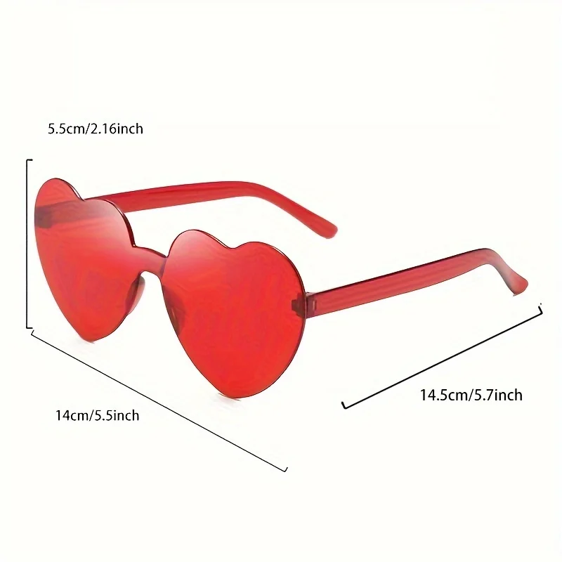 30 Pairs Per Set Heart Shaped Sunglasses Cute Rimless Solid Color Beach Vacation Shades Women Fashion Design Rave Sun Glasses 6
