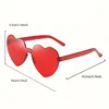 30 Pairs Per Set Heart Shaped Sunglasses Cute Rimless Solid Color Beach Vacation Shades Women Fashion Design Rave Sun Glasses 6
