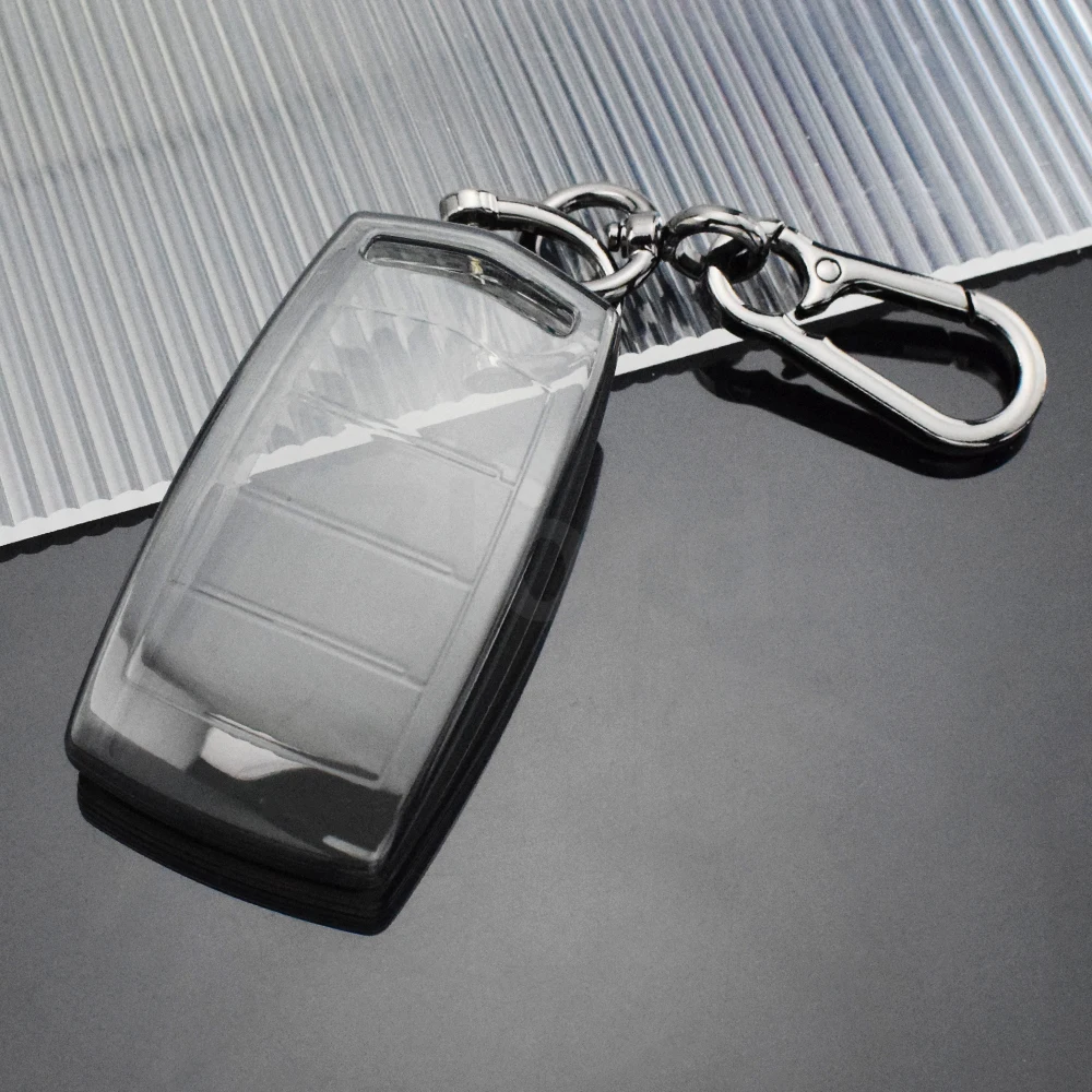 Transparent Car Smart Key Case Cover - 4-Button Key Fob Shell Protector Accessories