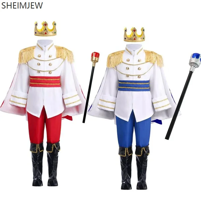 Boys King Carnival Costume Role Play Medieval Royal Prince Suit for Birthday Party Fancy Dress Stage Show Gentleman Suit Dress kids cosplay costume medieval prince costume
