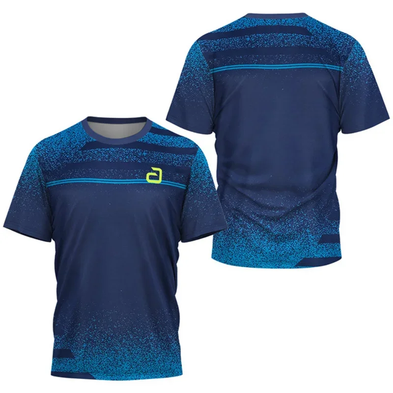Men's table tennis T-shirt, summer tennis and badminton training outdoor sports quick-drying O-neck top