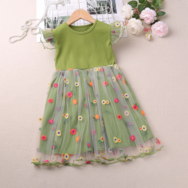 Floral Flutter Mesh Dress 2