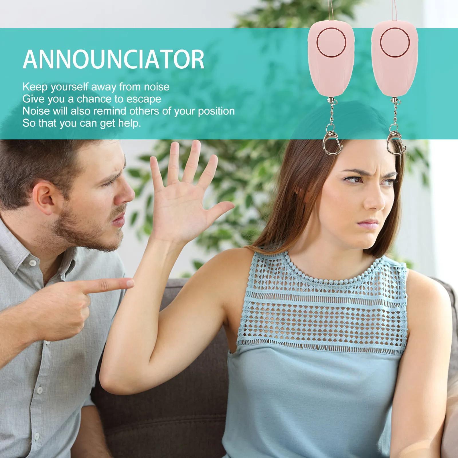 여성을 위한 120Db 개인 보안 경보기 밝은 LED 조명이 있는 비상 안전 경보음 개 하이킹에 이상적