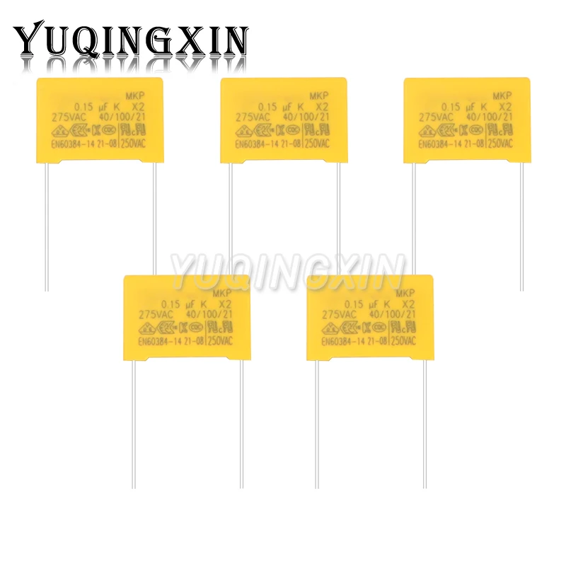 275VAC X2 Safety capacitor 275V 10mm 15mm 22.5mm 27.5mm 0.022UF 0.047UF 0.1UF 0.22UF 0.47UF 0.68UF 1UF Polypropylene film 10pcs safety capacitor polypropylene film capacitor