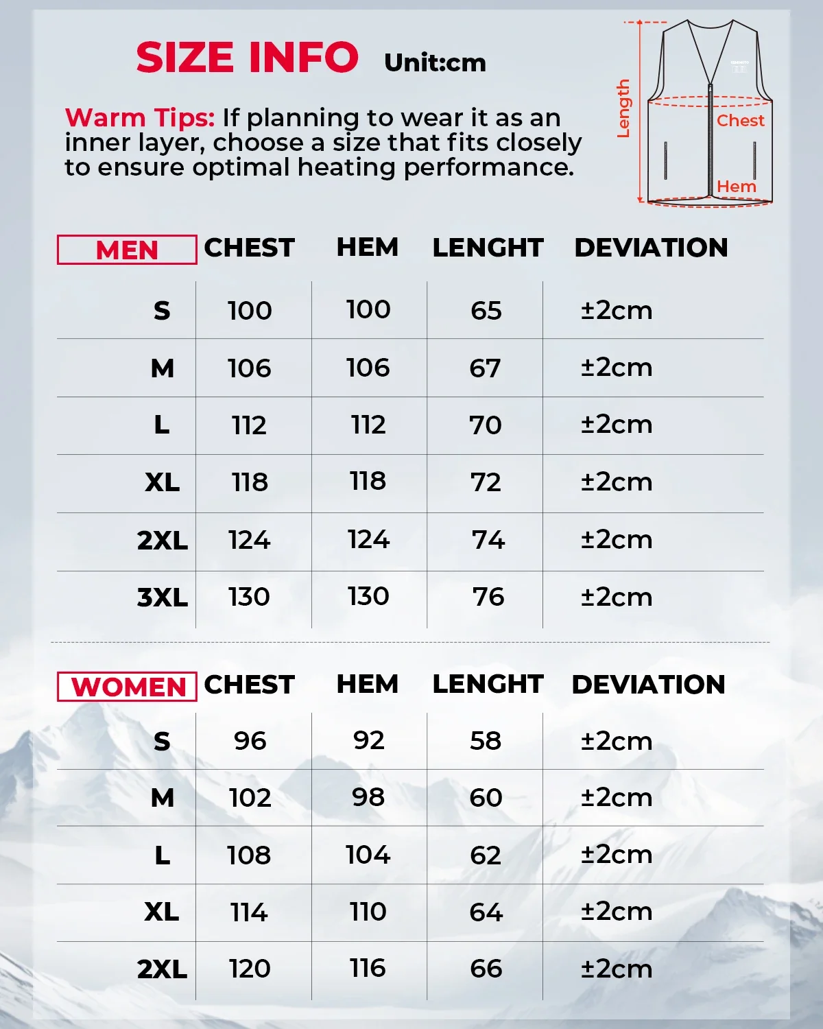 KEMIMOTO Electric Heated Vest with 10000mAh Battery USB Heating Jacket Unisex Safe Winter Outdoor Sport Skiing Hiking Washable