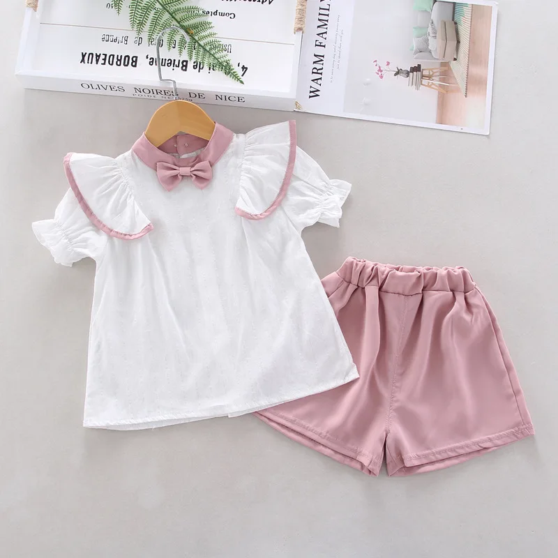 

Girls Clothes Sets Summer Children Sleeveless Shirts Shorts 2pcs Tracksuits For Baby Party Suit Kid 0 To 4 Years Outfits Costume