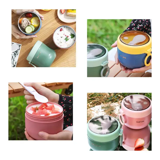 600ML Stainless Steel Lunch Box Hot Food Flask Soup Storage Vacuum Thermal  Jar Containers Bento Lunch Box For Kids T9V9 - AliExpress