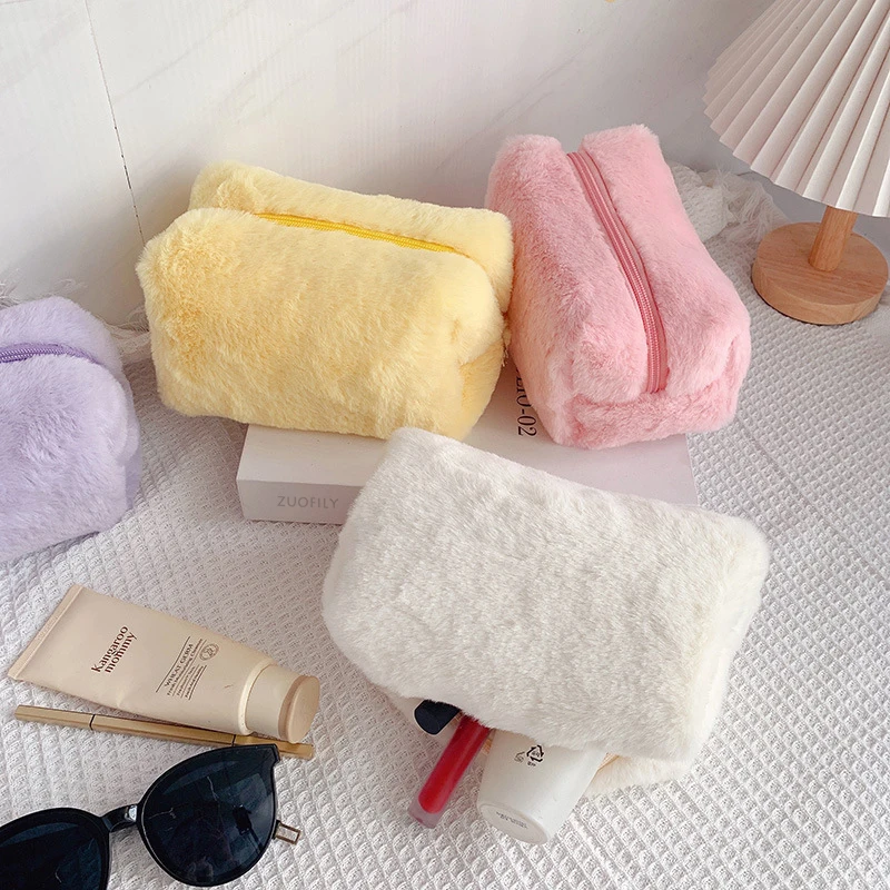 Plush Cosmetic Bag Pencil Case For Girls Women