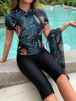 Summer Print Swimsuits Tankini Sets Female Swimwear Push Up For Beach Wear Two-Piece Bathing Suits Pool Women's Swimming Suit