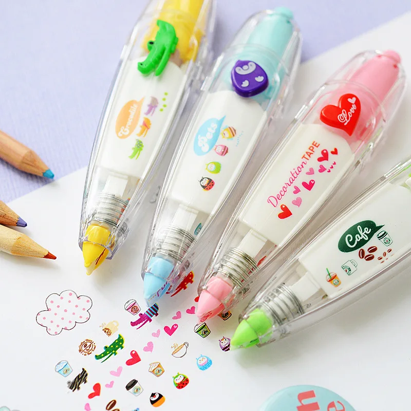 

Heart Press Type Decorative Pen Correction Pen Cake Animals Diary Scrapbooking Stationery School Supplies Students Gifts