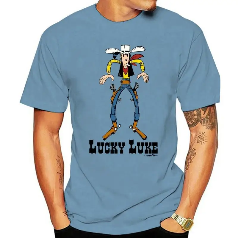 T-shirt 100% cotton Logoshirt® Easy Fit Lucky Luke Cowboy Grey 