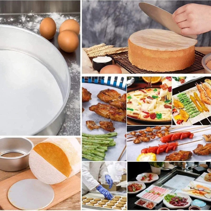 Baking Paper Circle Parchment Paper Multifunction Liner BBQ Oven Patty Hamburger Cake Non-Stick Baking Tool 50pcs