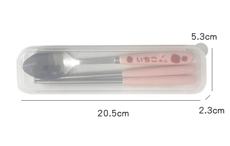 Description Picture 2 of itemSpoon Fork Chopstick Cutlery Set Portable Dinnerware Kit Lunch Tableware with Box Set Stainless Steel Kitchen Bar Accessories
