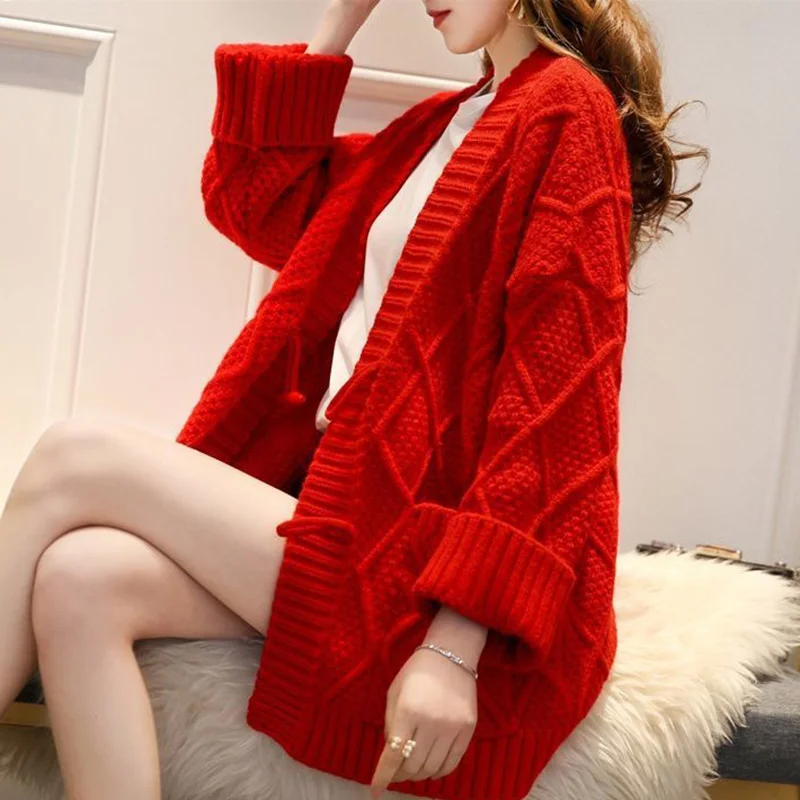 

Fashion Solid Color Spliced Pockets All-match Cardigan Sweaters Female Clothing 2023 Autumn New Casual Tops Knitted Warm Coat