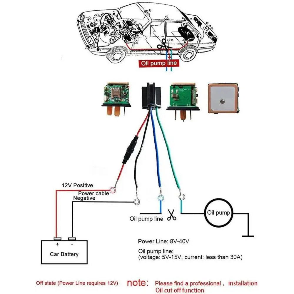 10-40V DC 블랙 릴레이 GPS 트래커 플라스틱 및 금속 자동차, 오토바이, 트럭에 적합 자동차 액세서리