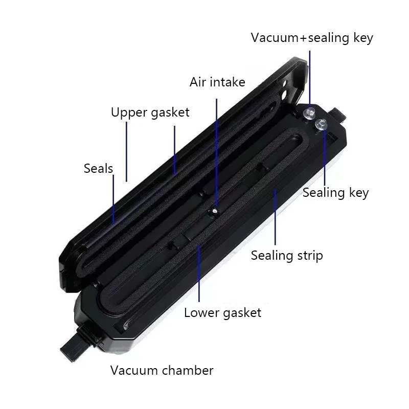 US Vacuum Sealer 220V Automatic Packaging Machine Food Vacuum Sealer with 10pcs Free Bags Household Food Sealing