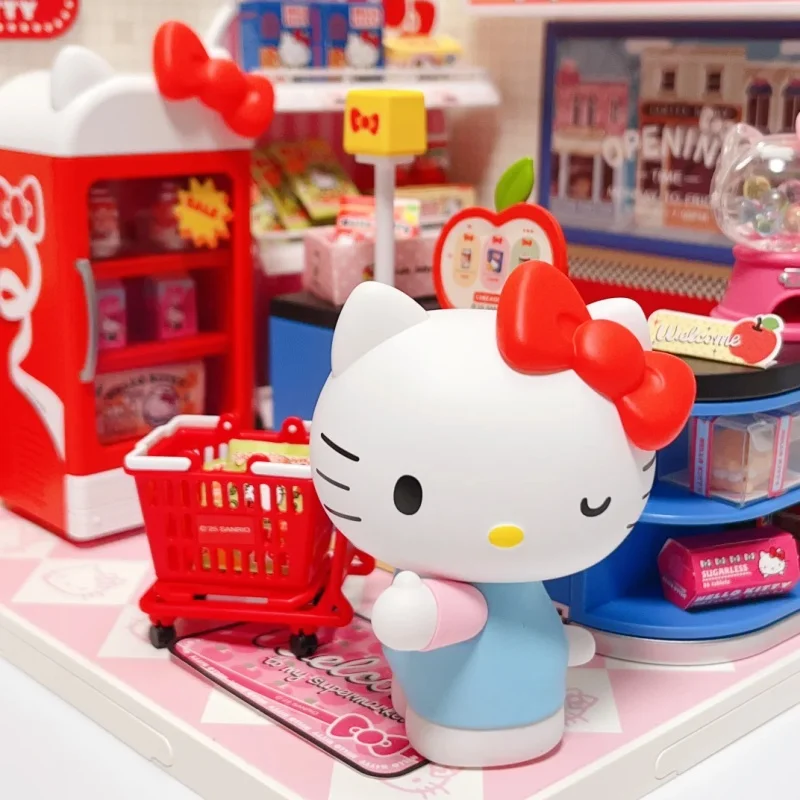 Rolife Sanrio 슈퍼 월드 시리즈 빌딩 블록 헬로 키티 시나모롤 룸 조립 모델 데스크탑 장식품 어린이 선물