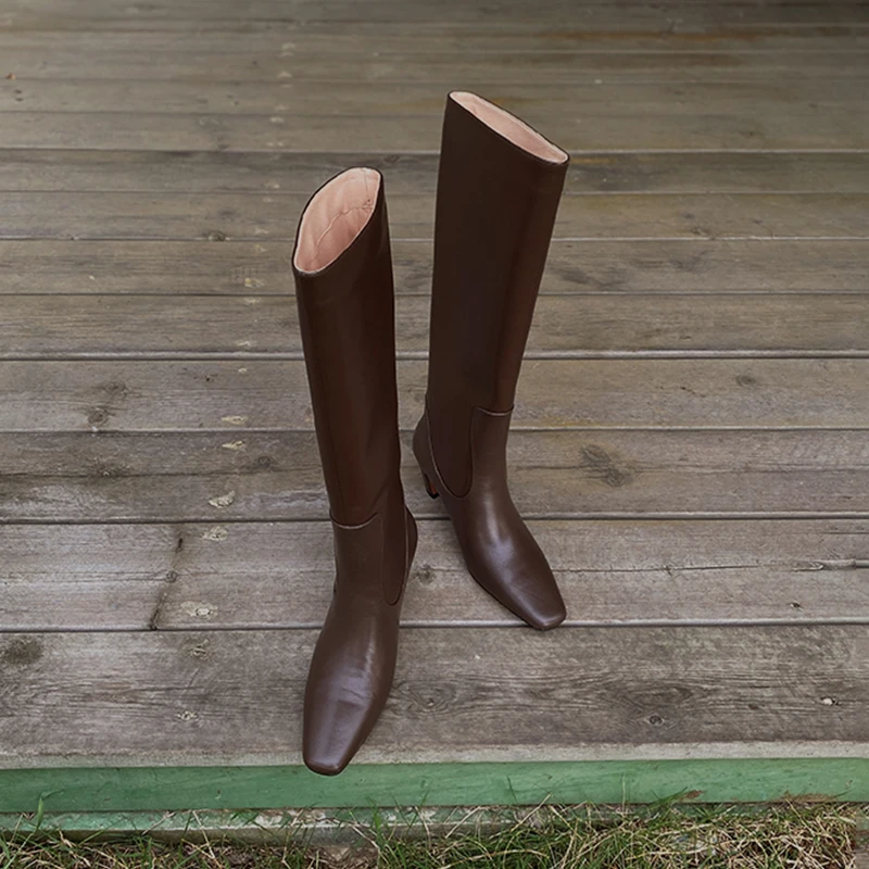

Heihaian Tall Boots 2023 Autumn And Winter New Korean Version Of Commuter Boots Square Head Thick With A Good Match Boots Women