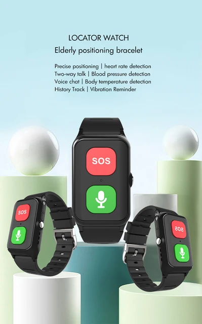 Doodran Security Pulsera SOS para Personas Mayores Reloj con Localizador GPS  para Personas Mayores Ubicación GPS Pulsera De Emergencia Llamadas GPS 4G  Resistente Al Agua IP 67,Black Red - SECURCCTV