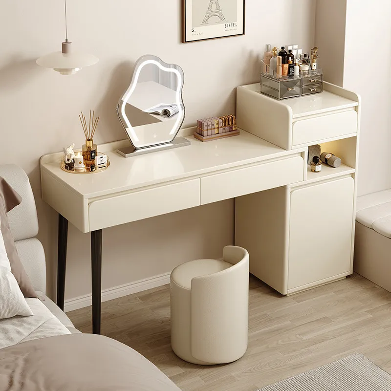 

White Wooden Makeup Table Storage Computer Luxury Mid Century Salon Dressing Table Women Bedroom Penteadeira Home Furniture Set