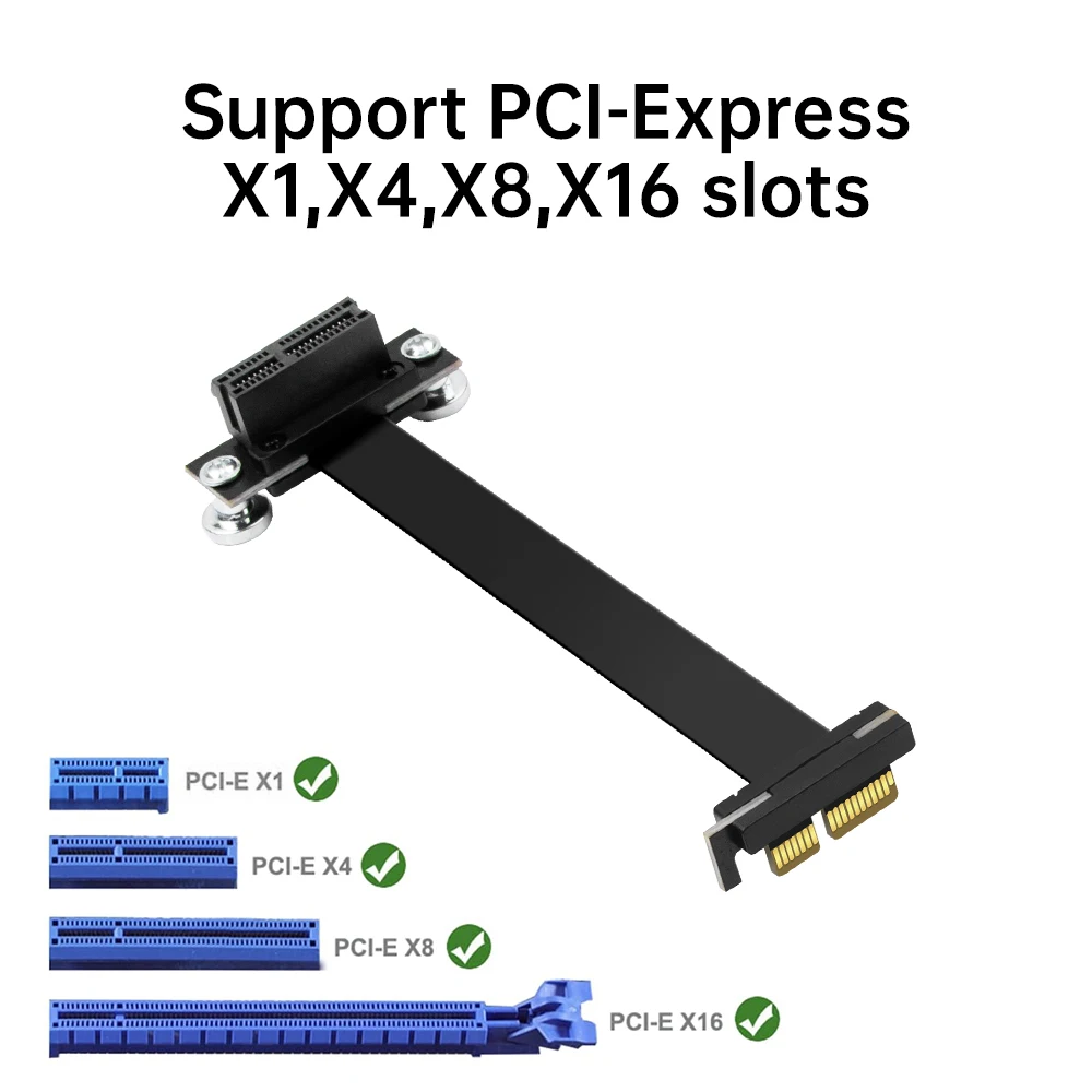10CM PCIE 3.0 연장 케이블 PCI-E 1X to 1X 플렉시블 라이저 카드 어댑터 금도금 그래픽 카드 리본 케이블 마이닝 GPU용