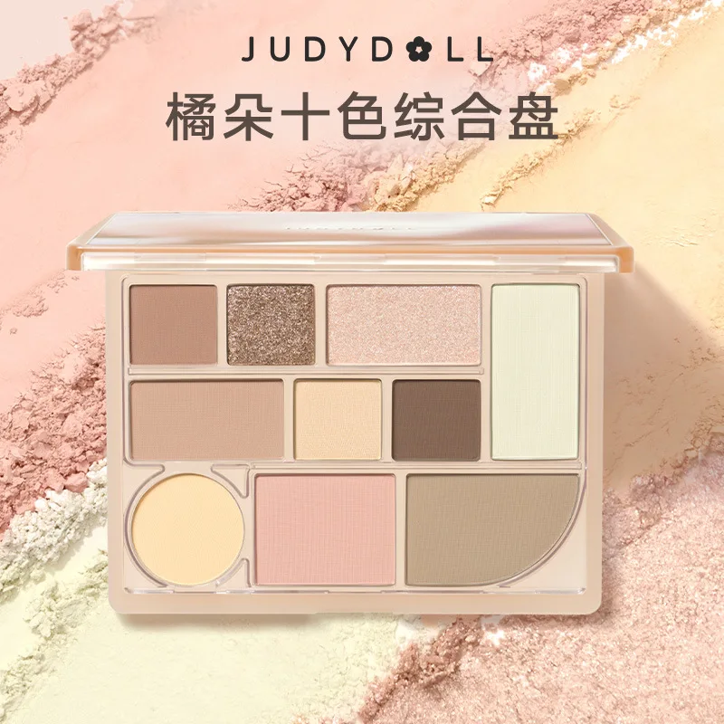 

Judydoll 10 Colour Eyeshadow Palette Contour Bronze Multifunction Matte Pressed Glitter Female Makeup Rare Beauty Cosmetics
