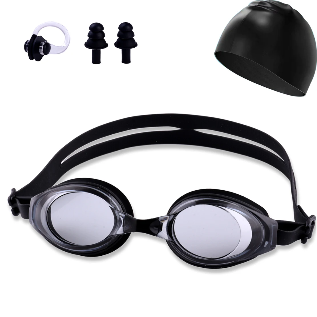 Swimming goggles silicone caps for men and women