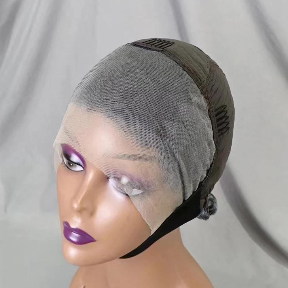 13x4 Lace Frontal Short Pixie Cut Curly Wave Gray Color Human Hair Wigs 180% Density Human Hair Wig for Black Women