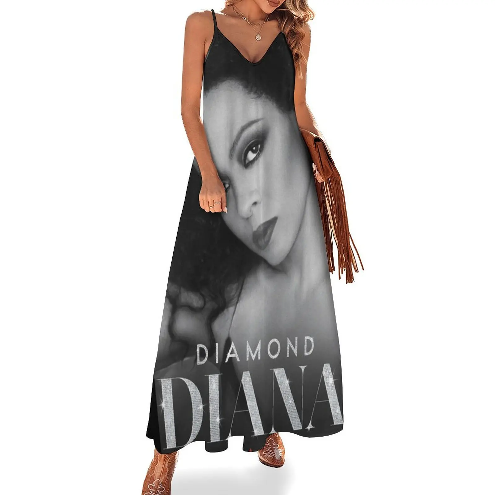 

diamond white Sleeveless Dress elegant evening dresses for women 2024 women clothes Women's summer long dress