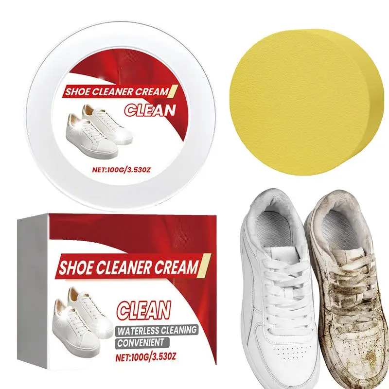 

Крем для очистки обуви 100 г, очиститель кроссовок, очиститель кроссовок с губкой, очиститель обуви без воды, крем для удаления пятен на обуви
