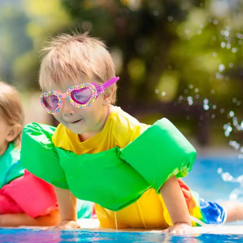 Swimming Goggles Summer Swimming Goggles Waterproof Heart-shaped Silicone Anti-ultravioletWaterproof Anti-fog Goggles Suitable For Toddlers