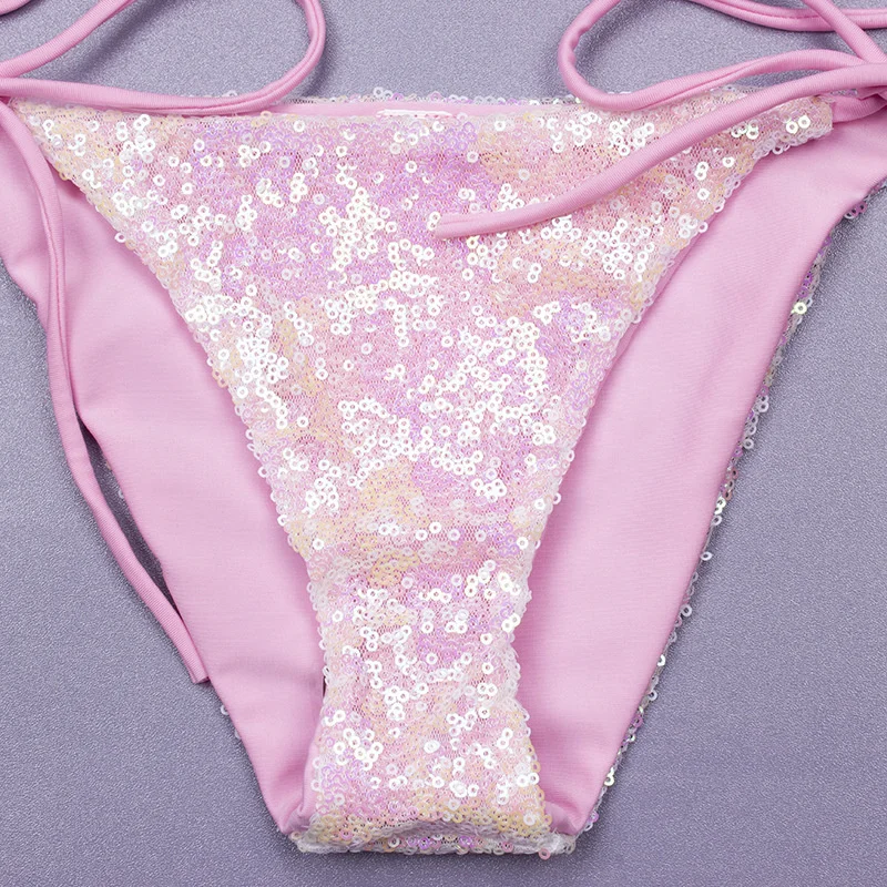 Rhinestone Bikini Swimsuit - Sexy Push-Up Swimwear for Women