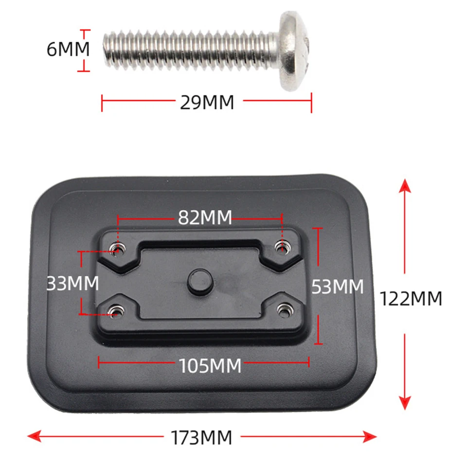 Scotty 341-BK Glue-On Mount Pad For Inflatable Boats - PVC Mounting Base (5"W X 7"L)